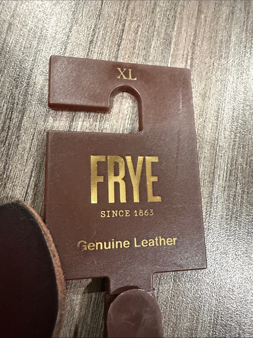 Frye Brown Leather Grommet Belt with Brass Buckle - Picture 3 of 6